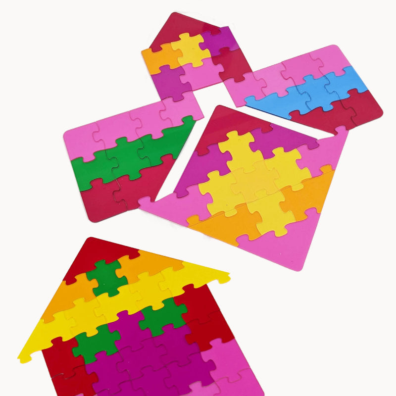 Kite, house and castle puzzle shape